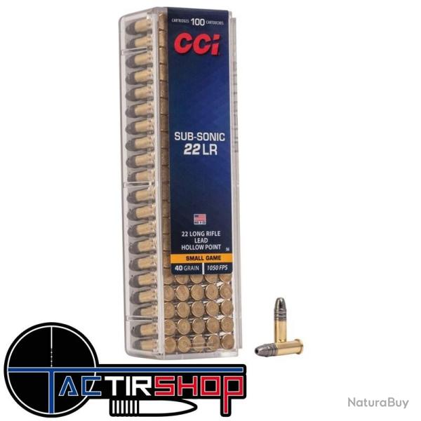 Munitions CCI Sub-Sonic HP 22lr 40gr boites de 100