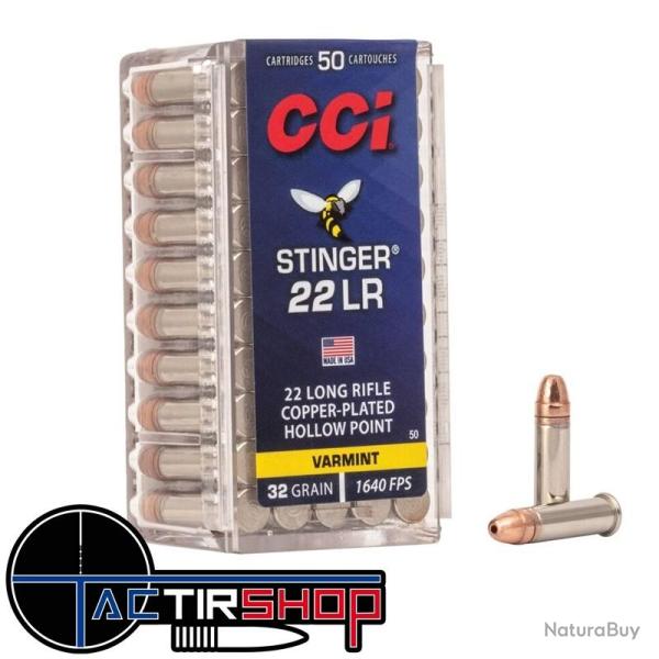 Munitions CCI Stinger 22lr 32gr boites de 50