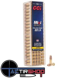 Munitions CCI Mini Mag HP 22lr 36 gr boites de 100
