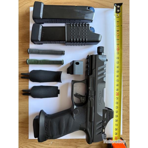 Walther PDP Pro compact SD complet avec compensateur, ressort de rappel DPM et point vert Holosun