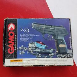 A SAISIR - Pistolet CO&sup2; GAMO P-23 Calibre: 4,5 mm / .177 en parfait &eacute;tat