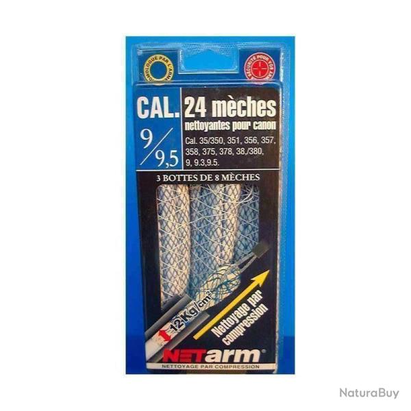 M�che nettoyante Net'Arm cal .35 Bleu cal .38 / 9 mm