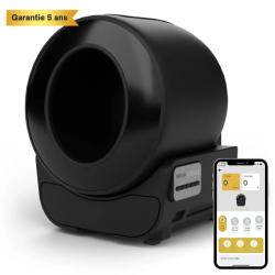 Liti&egrave;re Automatique XXL Petlux V3 - Bac &agrave; Liti&egrave;re Autonettoyant pour Chat - Noire