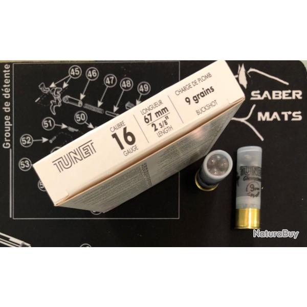 Cartouches TUNET Chevrotines Cal. 16/67 - 9 grains - BG - X10