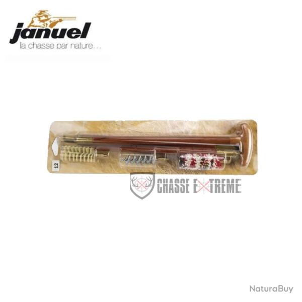 Baguette de Nettoyage + 3 Brosses pour Fusil Cal 12 JANUEL - Sous Blister