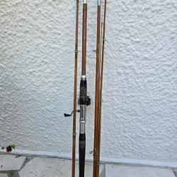 Canne &agrave; lancer bois exagonale marque Oc&eacute;an , moulinet Columbian No6
