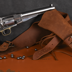 Revolver &agrave; poudre noire PIETTA Remington 1858 New Model Army inox 8" .44 PN