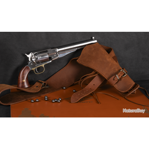 Revolver � poudre noire PIETTA Remington 1858 New Model Army inox 8" .44 PN