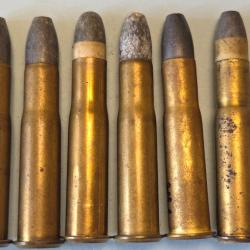 Un lot de 6 cartouches Gras divers mod&egrave;le dont une Yemenite ,poudre noire En D
