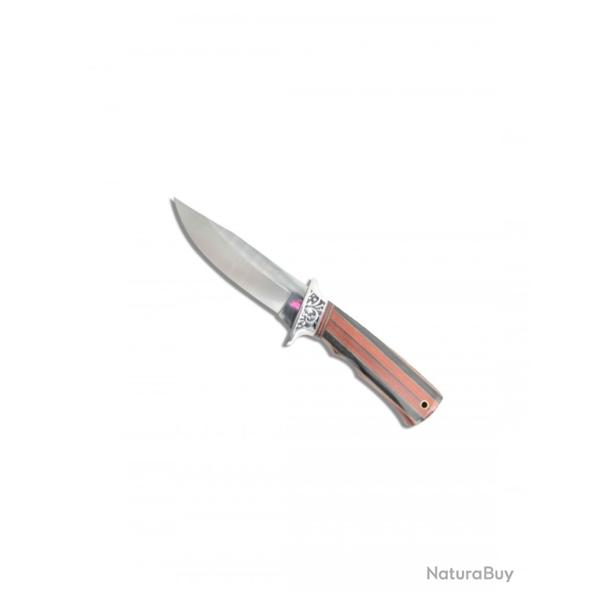 Couteau fixe style chasse Red Wood - Manche bois et m�tal