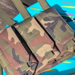 Poche chargeur triple camo desert molle AK/AR airsoft