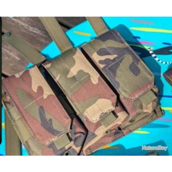 Poche chargeur triple camo desert molle AK/AR airsoft