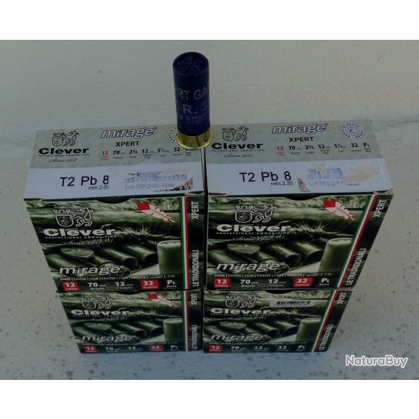 Lot de 100 Cartouches Clever Mirage T2 en plombs n�8.