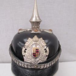 casque a pointe - officer de sapeur  ( d'origine )  Wurtemberg Saarbr&uuml;cken ???? superbe &eacute;tat