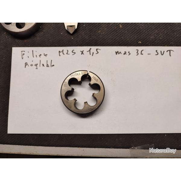 Fili�re M25 x 1,5   Unef , pour filetage du canon Mas 36 , Svt-40