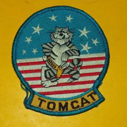 U.S AIR FORCE TOMCAT , INSIGNE D'EPAULE EN TISSU , MODELE ANCIEN , OBSOLETE POUR COLLECTION&nbsp;&nbsp;,DIMENS