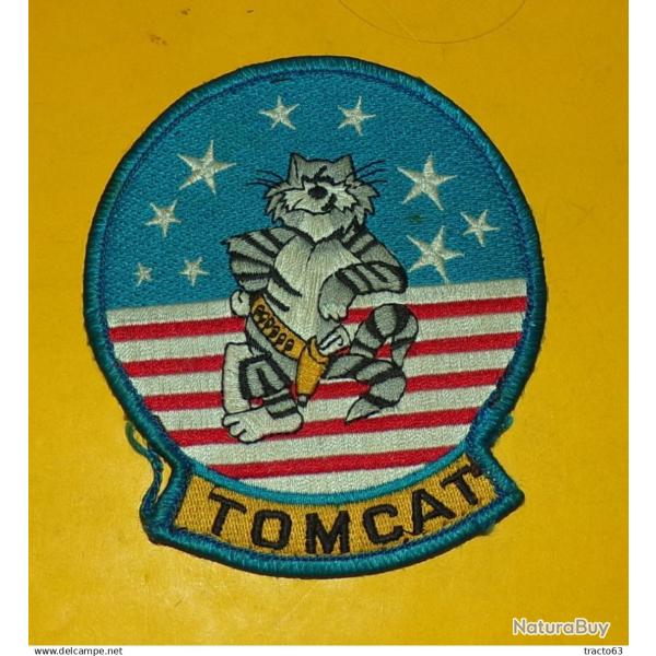 U.S AIR FORCE TOMCAT , INSIGNE D'EPAULE EN TISSU , MODELE ANCIEN , OBSOLETE POUR COLLECTION��,DIMENS