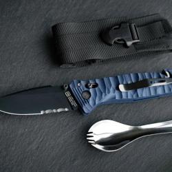 COUTEAUX TB CAC S200 EDITION BLEUE MICROAVEC ETUI ET COUVERT