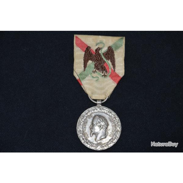 MEDAILLE CAMPAGNE DU MEXIQUE 1862-1867-SECOND EMPIRE-LEGION ETRANGERE-CAVALERIE-ARTILLERIE-NAPOLEON