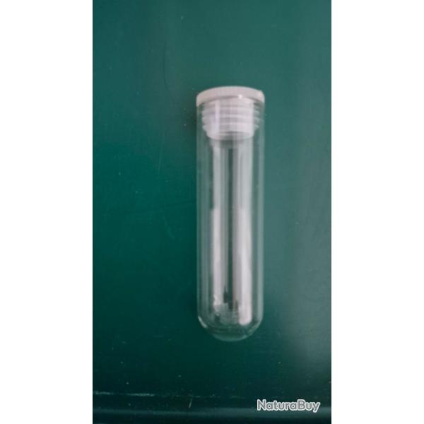 51 tubes dosettes en verre pour dosage poudre noire