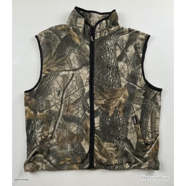 Gilet sans manches polaire camouflage RealTree Guide Series M zip gorpcore hunting