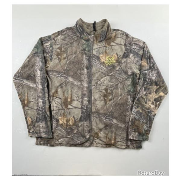 Veste polaire RealTree L camouflage bois vert fluo zipp�e gorpcore hunting camo