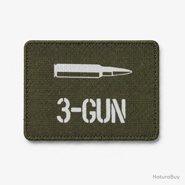 Patch 3-Gun Cartouche - Olive / Blanc