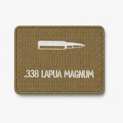 Patch .338 LAPUA MAGNUM - Coyote / Blanc