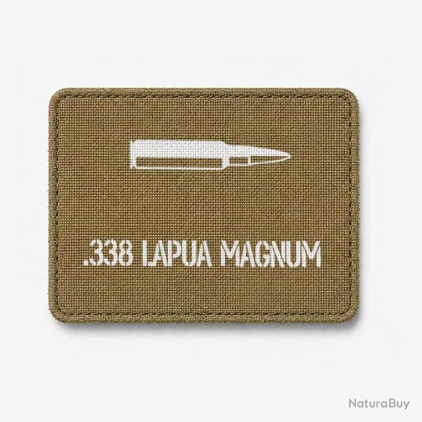 Patch .338 LAPUA MAGNUM - Coyote / Blanc