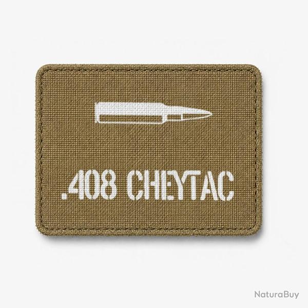 Patch .408 CheyTac - Coyote / Blanc