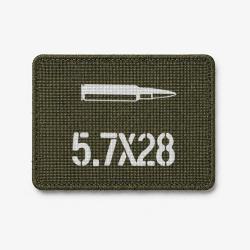 Patch 5.7&times;28 - Olive / Blanc