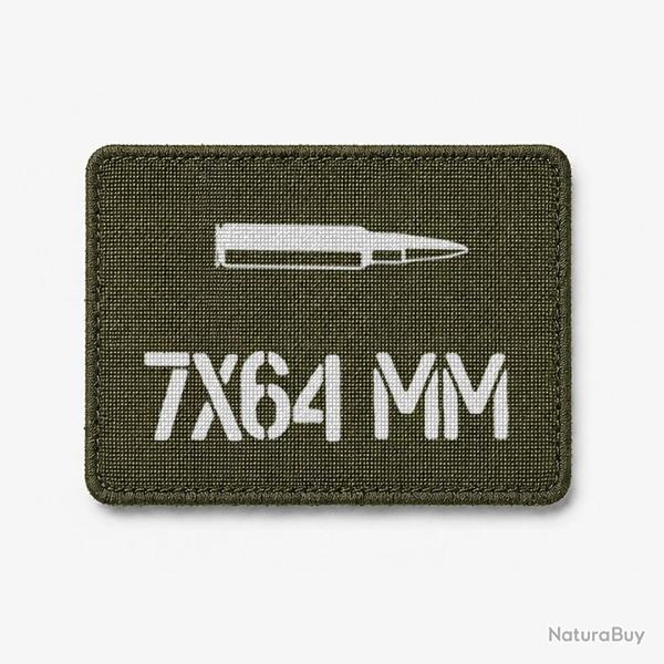 Patch 7�64 mm - Olive / Blanc