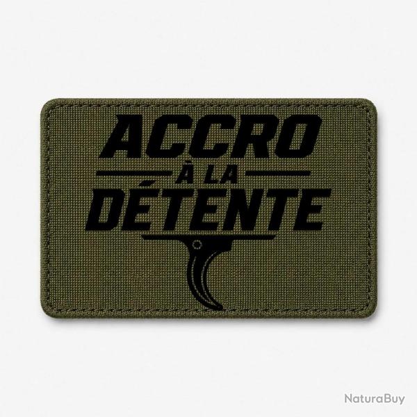 Patch Tir Sportif - Accro � la d�tente - Olive / Noir