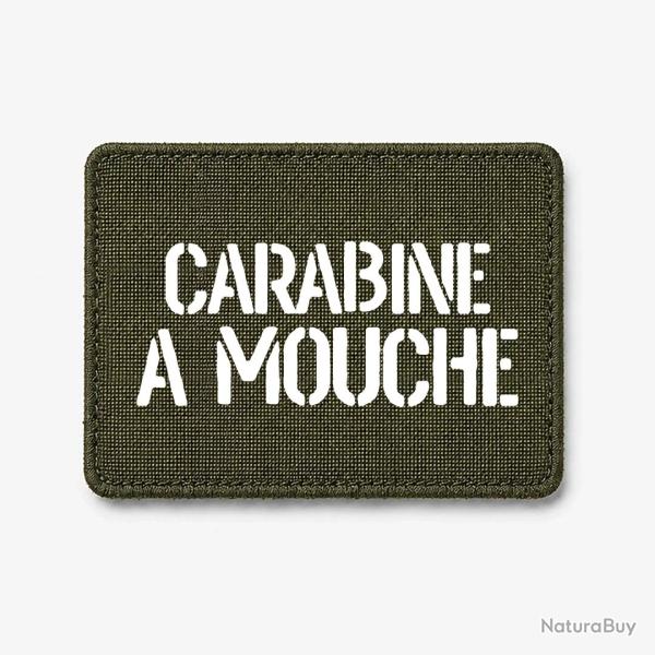 Patch Carabine � mouche - Olive / Blanc