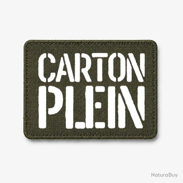 Patch Carton Plein - Olive / Blanc