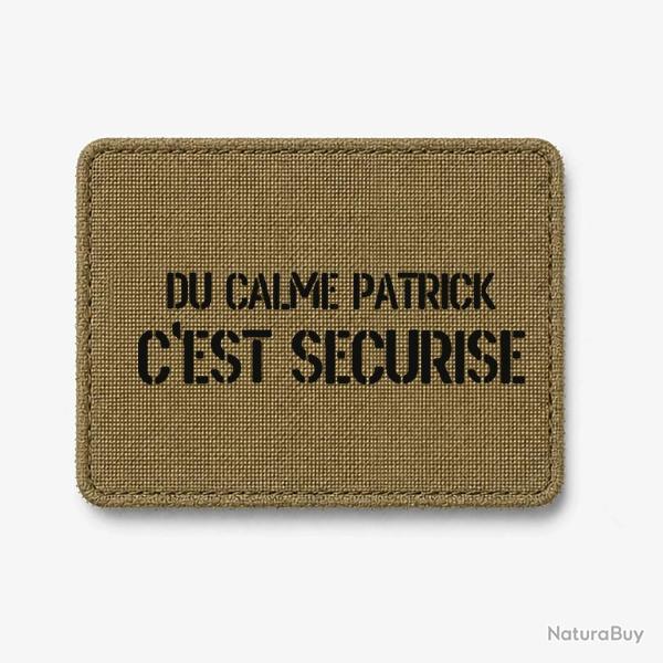 Patch DU CALME PATRICK, C'EST S�CURIS� - Coyote / Noir