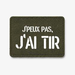 Patch J'peux Pas, J'ai Tir - Olive / Blanc