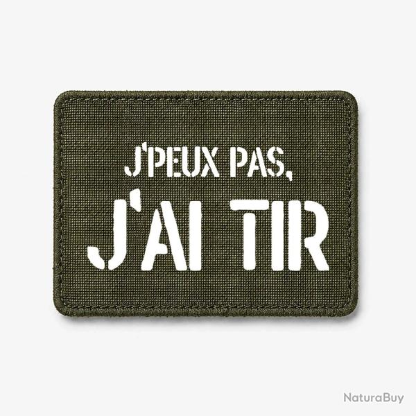 Patch J'peux Pas, J'ai Tir - Olive / Blanc