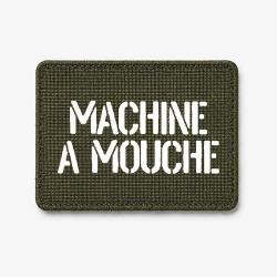 Patch Machine &agrave; mouche - Olive / Blanc