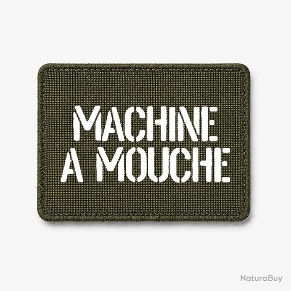 Patch Machine � mouche - Olive / Blanc