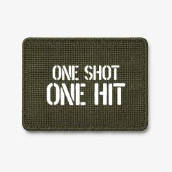 Patch One Shot One Hit - Olive / Blanc