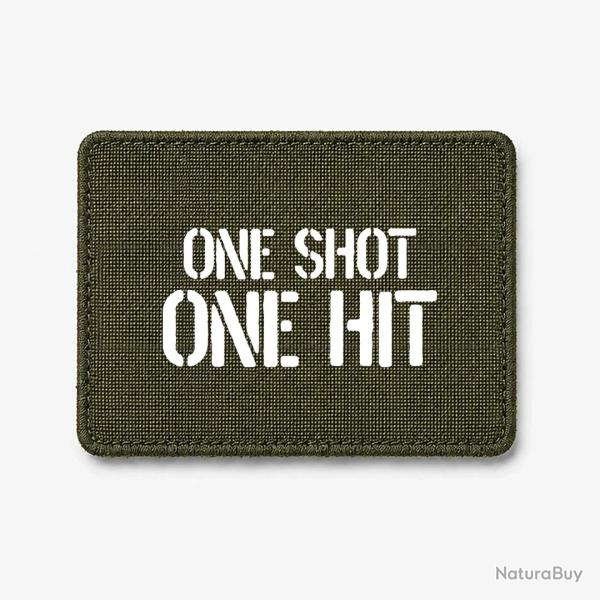Patch One Shot One Hit - Olive / Blanc