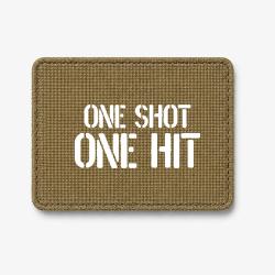 Patch One Shot One Hit - Coyote / Blanc