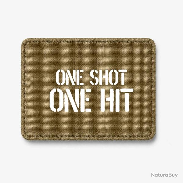 Patch One Shot One Hit - Coyote / Blanc