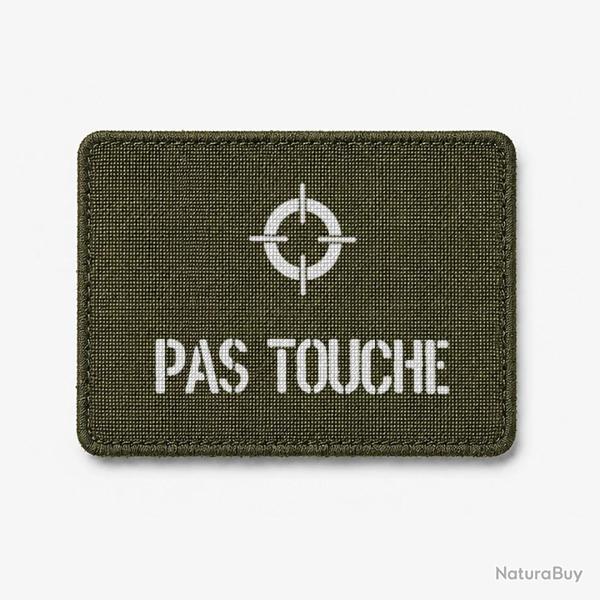 Patch PAS TOUCHE - Olive / Blanc