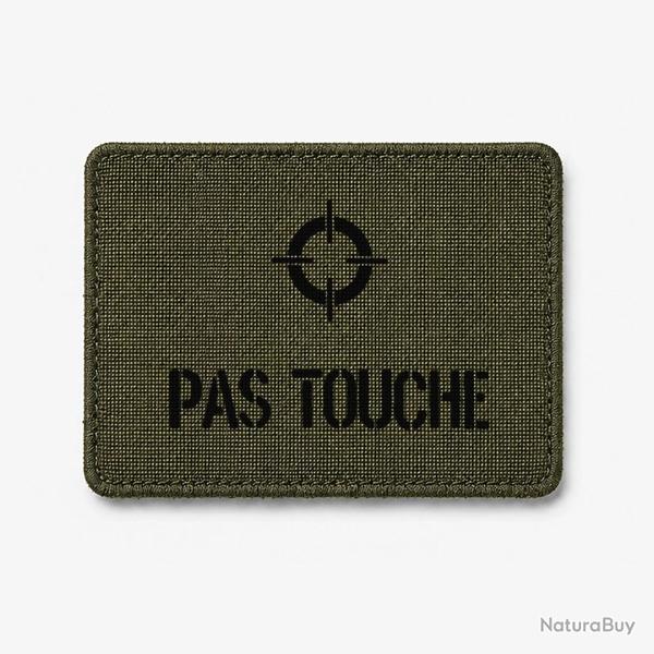 Patch PAS TOUCHE - Olive / Noir