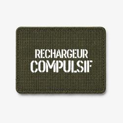 Patch Rechargeur Compulsif - Olive / Blanc
