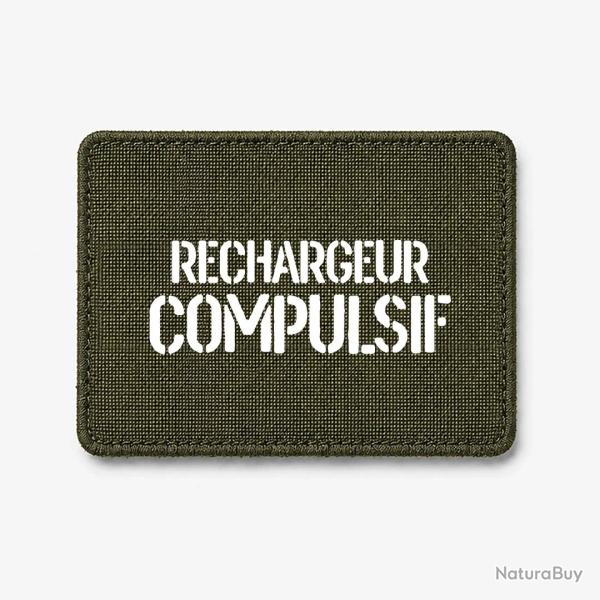 Patch Rechargeur Compulsif - Olive / Blanc