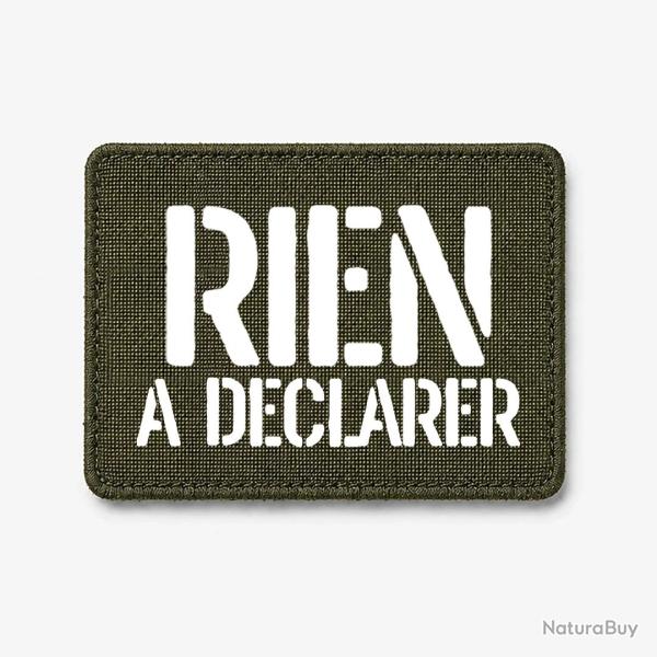 Patch RIEN � D�CLARER - Olive / Blanc