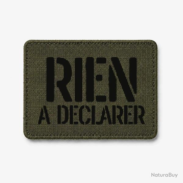 Patch RIEN � D�CLARER - Olive / Noir